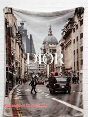 Dior London Cityscape Flannel Sofa Throw Blanket D488